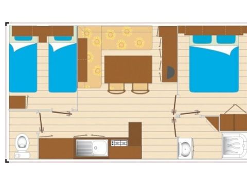 Mobilhome 6 personnes - Evasion 6 personnes 2 chambres 23m²