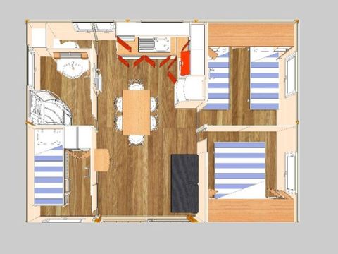 Chalet 6 personnes - Loisir - 3 chambres - 32m²