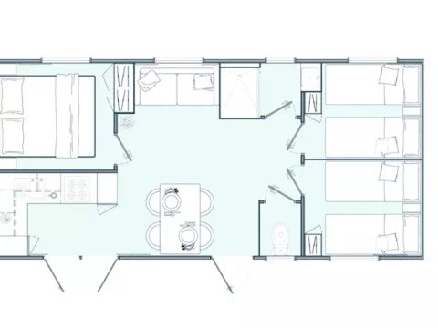 MOBILHOME 6 personnes - 4 Pièces 6 Personnes Climatisé + TV