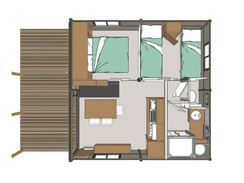 Chalet 5 personnes - Evasion - 2 chambres - 24m²