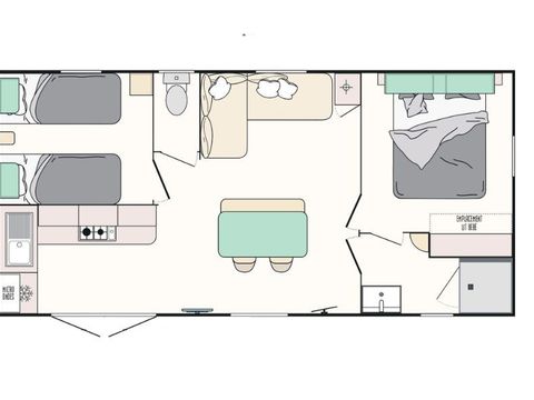 Mobilhome 7 personnes - Evasion+ - 2 chambres - 30m²