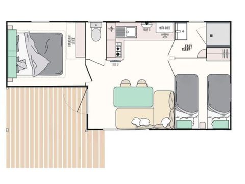Mobilhome 7 personnes - Evasion 2 chambres 28m²