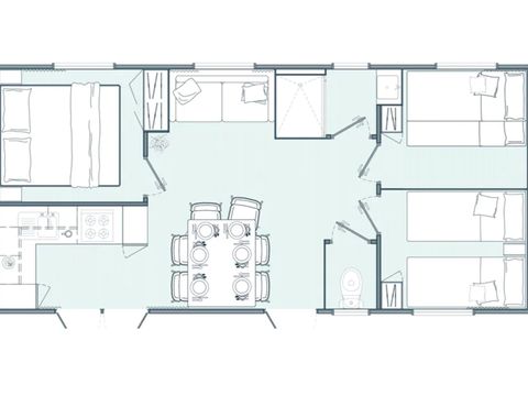 Mobilhome 6 personnes - 3 chambres - Loisirs - TV - CLIM