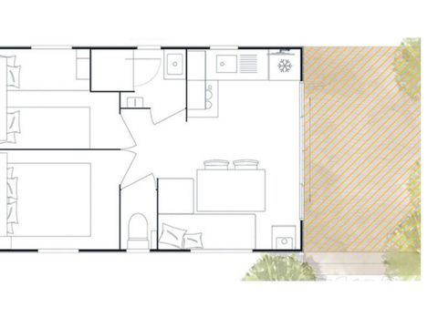 Mobilhome 4 personnes - Cocoon+ - 2 chambres - 23m²