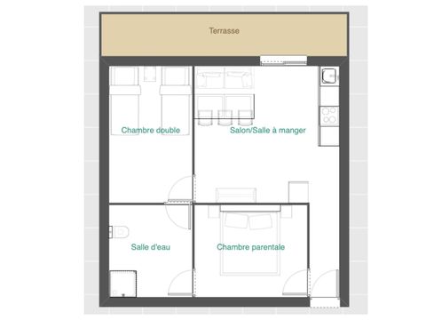 Maison 6 personnes - 2 chambres - PMR