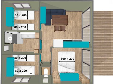 CHALET 6 personnes - Chalet Privilège Grand Panoramic - 3 chambres- 33m2, terrasse couverte de 14m2