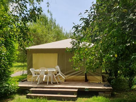 TENTE 4 personnes - Tente Lodge Nature Standard 25m² (2 chambres) - sans sanitaires + Terrasse