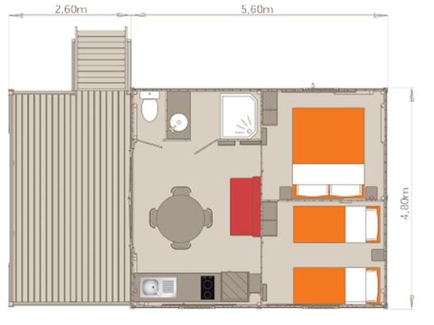 Tente en toile et en bois 5 personnes - Lodge - Insolite 5* 5 pers