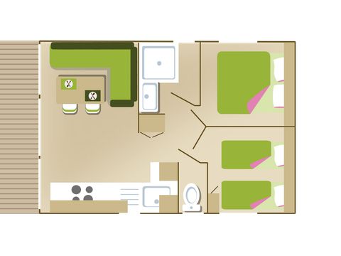 MOBILHOME 6 personnes - CONFORT DUO