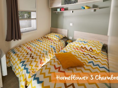 MOBILHOME 6 personnes - COTTAGE Premium 35m² 3 chambres + TV + Lave-vaisselle + climatisation + terrasse XL semi-couverte 1/6 pers