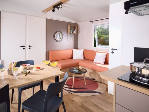 MOBILHOME 4 personnes - COTTAGE Premium 2ch   29m² 2 chambres + TV + Lave-vaisselle + climatisation + plancha + terrasse XL