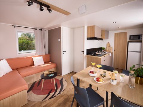 MOBILHOME 6 personnes - COTTAGE Premium 3ch   35m² 3 chambres + TV + Lave-vaisselle + climatisation + plancha + terrasse XL