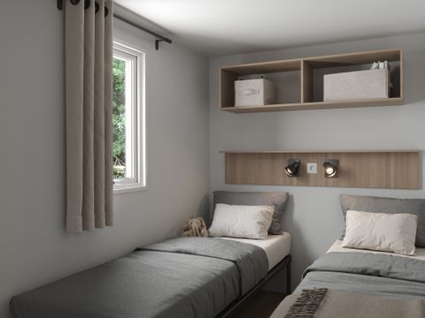 MOBILHOME 4 personnes - COTTAGE Premium 2 ch 2 salles de bain  35 m2 +TV + Lave-vaisselle + clim + plancha + terrasse XL