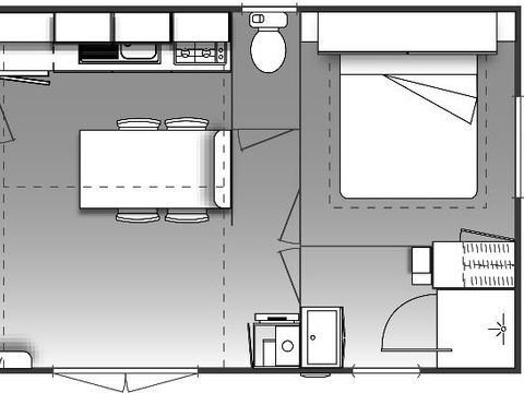 MOBILHOME 6 personnes -  Mobil home Confort 29 m² (2 chambres) + terrasse couverte + TV 4/6 pers