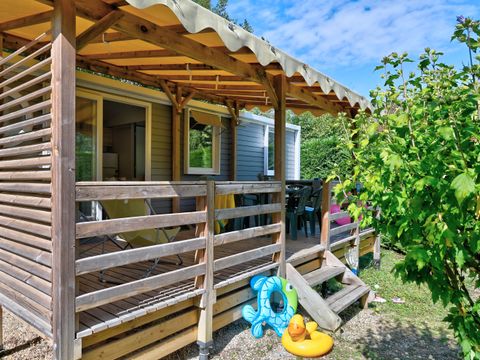 MOBILHOME 6 personnes -  Mobil home Confort 31m² (3 chambres) + terrasse couverte + TV 6 pers