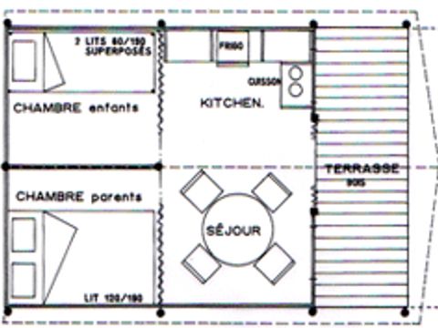 TENTE TOILE ET BOIS 4 personnes - Amazone (pas de sanitaires)