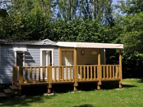 MOBILHOME 4 personnes - Le Chêne (2 chambres) Arrivée Dimanche - BORD RIVIERE - Grande terrasse - TV - Free Wifi*