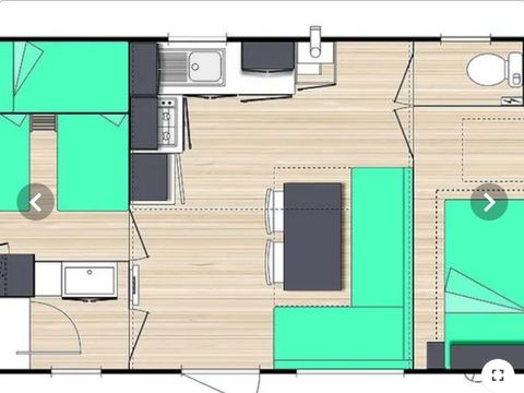 MOBILHOME 4 personnes - Le Chêne (2 chambres) Arrivée Dimanche - BORD RIVIERE - Grande terrasse - TV - Free Wifi*