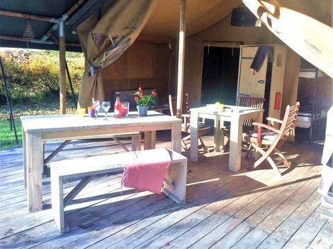 TENTE TOILE ET BOIS 6 personnes - Tente Lodge Safari 35 m² - 2 chambres - 10 m² terrasse couverte