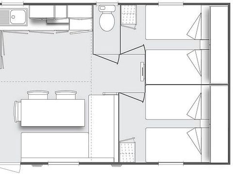 MOBILHOME 6 personnes - Le Platane (3 chambres) + grande terrasse + TV