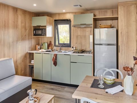 MOBILHOME 4 personnes - Ecrin Vert Premium 32m² (2ch-4pers)+2SDB +terrasse semi-couverte 17m² + LV + CLI