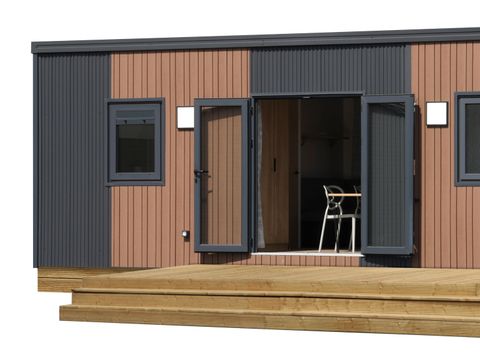 MOBILHOME 6 personnes -  Ecrin Vert Premium 36,8m²(3ch-6pers)+2SDB+ terrasse semi-couverte 20m² + LV + C