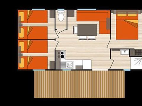 MOBILHOME 6 personnes - MOBIL HOME GRAND CONFORT MERCREDI 3 CHAMBRES