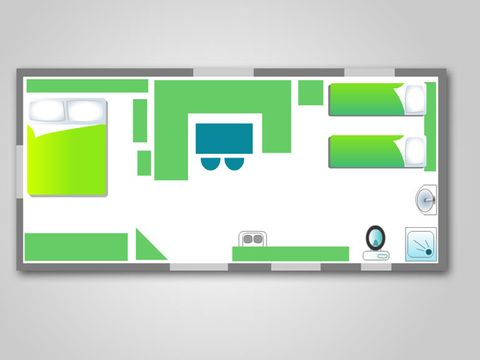 Mobilhome 4 personnes - 2 chambres (plus de 11 ans)
