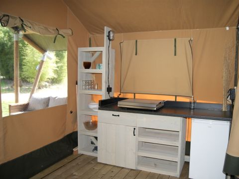 Tente en toile et en bois 5 personnes - TENTE WOOD (SANS SANITAIRES)