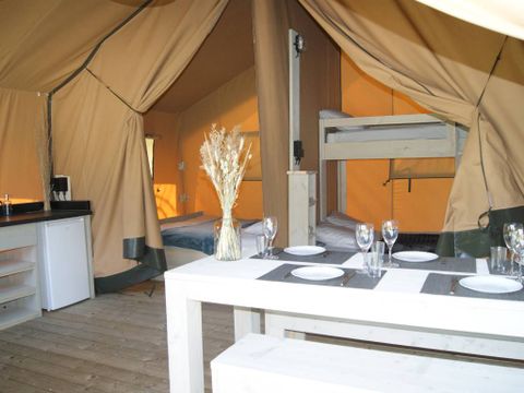 Tente en toile et en bois 5 personnes - TENTE WOOD (SANS SANITAIRES)