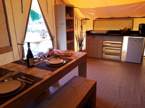 Tente en toile et en bois 4 personnes - TENTE SAFARI (SANS SANITAIRES)