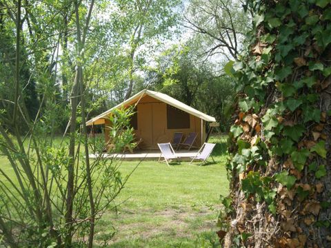Tente en toile et en bois 4 personnes - TENTE SAFARI (SANS SANITAIRES)
