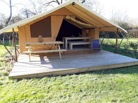 Tente en toile et en bois 4 personnes - TENTE SAFARI (SANS SANITAIRES)