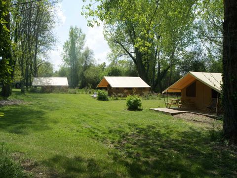 Tente en toile et en bois 4 personnes - TENTE SAFARI (SANS SANITAIRES)
