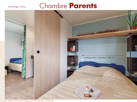 MOBILHOME 4 personnes - CORFOU 15.20m² + terrasse couverte 9.40m² ( sans sanitaires privatifs) - idéal pour 2 -
