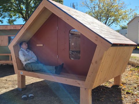 Tente en toile et en bois 2 personnes - Cabane -étape "LOCHENN"