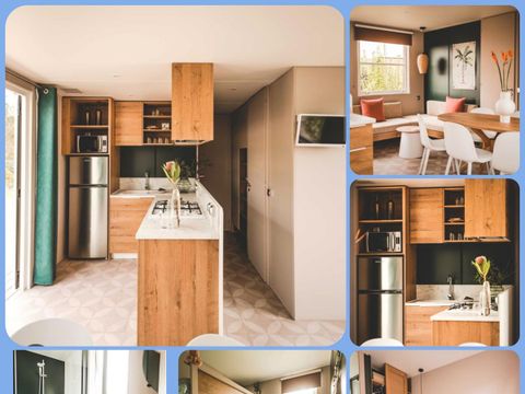 MOBILHOME 8 personnes - Premium 30-40m² - 3 chambres + TV + Terrasse couverte & draps jetables fournis