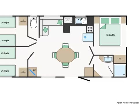 MOBILHOME 6 personnes - Mobile-home RECIF*** 6 personnes