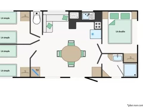 MOBILHOME 6 personnes - Mobile-Home ZEPHYR **** 6 personnes