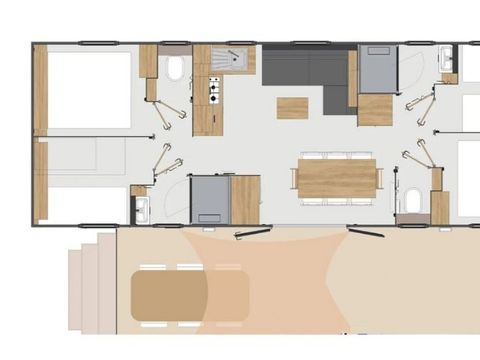 MOBILHOME 8 personnes - Mobile-Home ROSEE**** 8 personnes