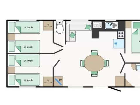 Mobilhome 6 personnes - Mobile-home LAGUNE*** 6 personnes