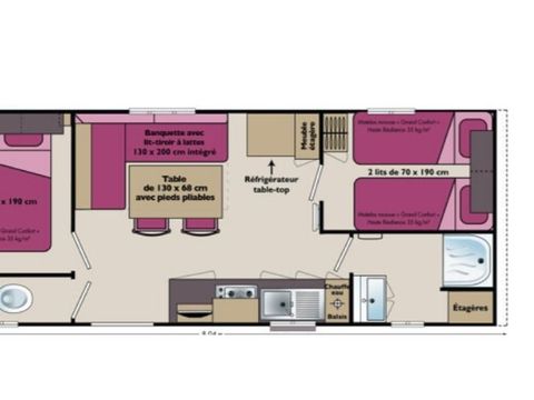 Mobilhome 4 personnes - Mobile-home ABYSSE **** 4 personnes