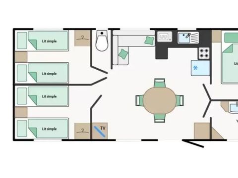 MOBILHOME 4 personnes - Mobile-home CALYPSO**** 4 personnes