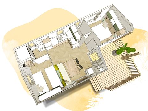 MOBILHOME 4 personnes - Vedette 2 chambres 25m² 2024