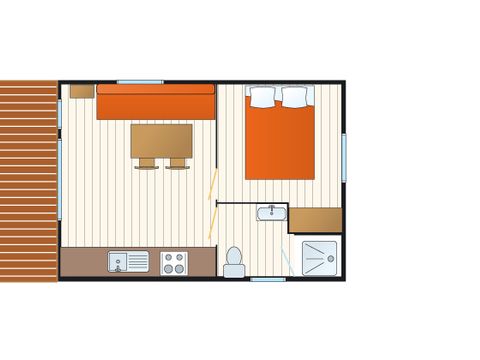 MOBILHOME 2 personnes - Mobilhome Adriatique - 20m² - 1 chambre