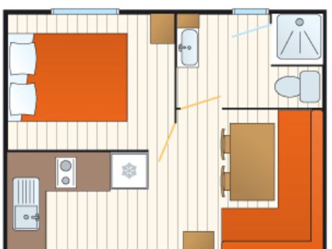 MOBILHOME 2 personnes - Mobilhome Adriatique - 20m² - 1 chambre