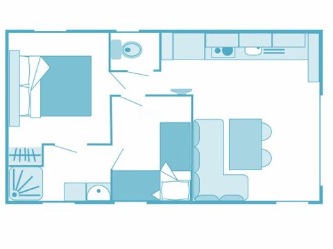 MOBILHOME 4 personnes - FAMILY PREMIUM, 28 m²  avec clim