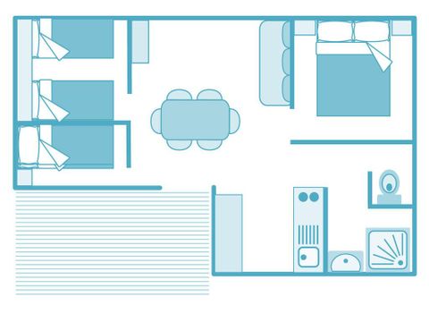 MOBILHOME 6 personnes - ESPACE CLASSIC CHALET, 34 m²  avec clim
