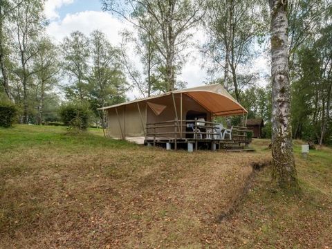 Tente en toile et en bois 4 personnes - Tente Lodge 2 chambres 4 personnes