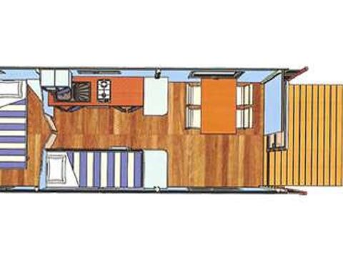 Hébergement 4 personnes - Roulotte 1 Chambre 4 Personnes